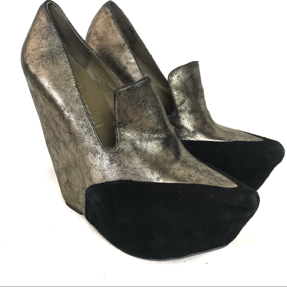 Jeffrey Campbell Zinger Platform Wedges Metallic